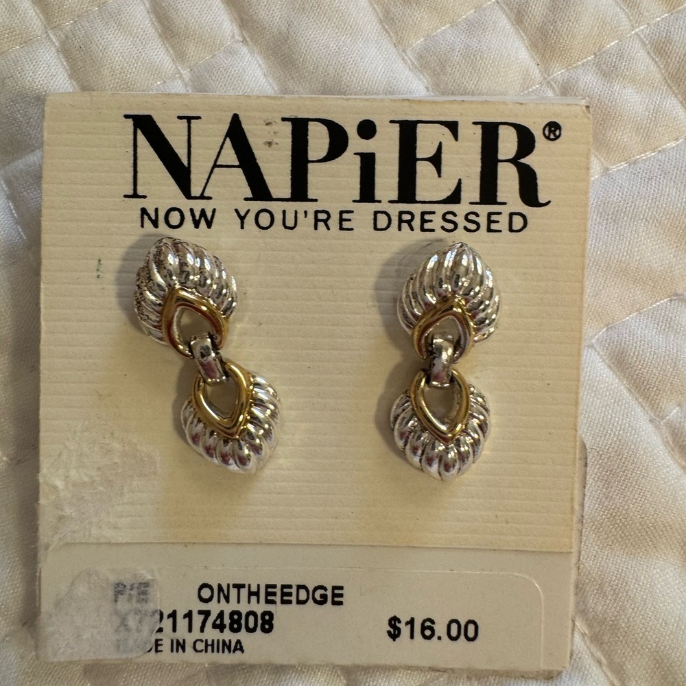 Napier Silver and Gold Women's Earrings
